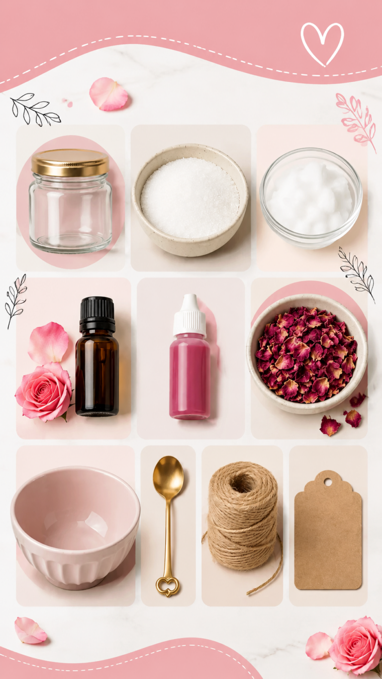DIY Rose Sugar Scrub Recipe for Soft Glowing Skin  Natural Body Care Idea