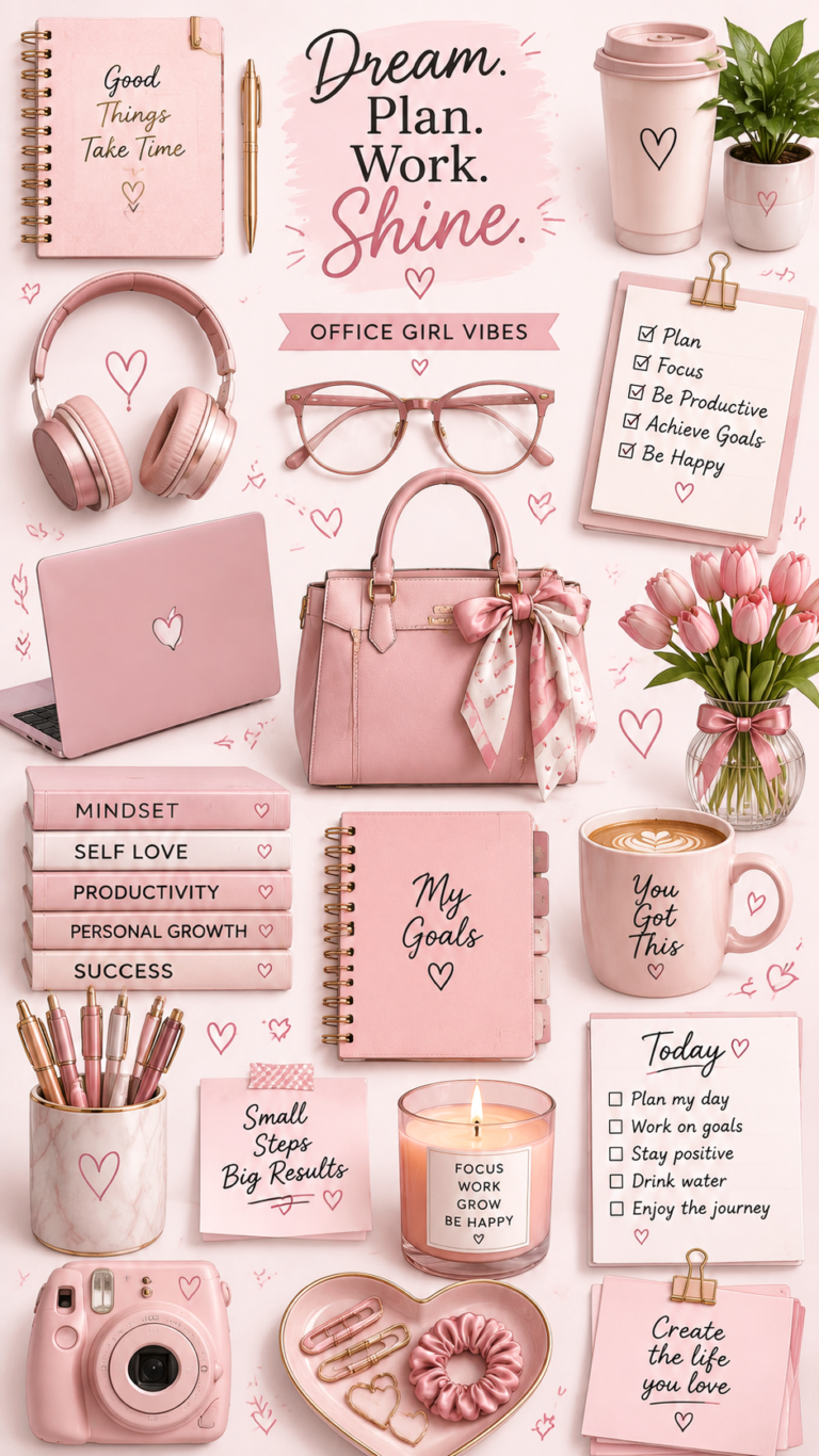Pink Office Girl Journal Stickers  Cute Planner Stickers for Productivity