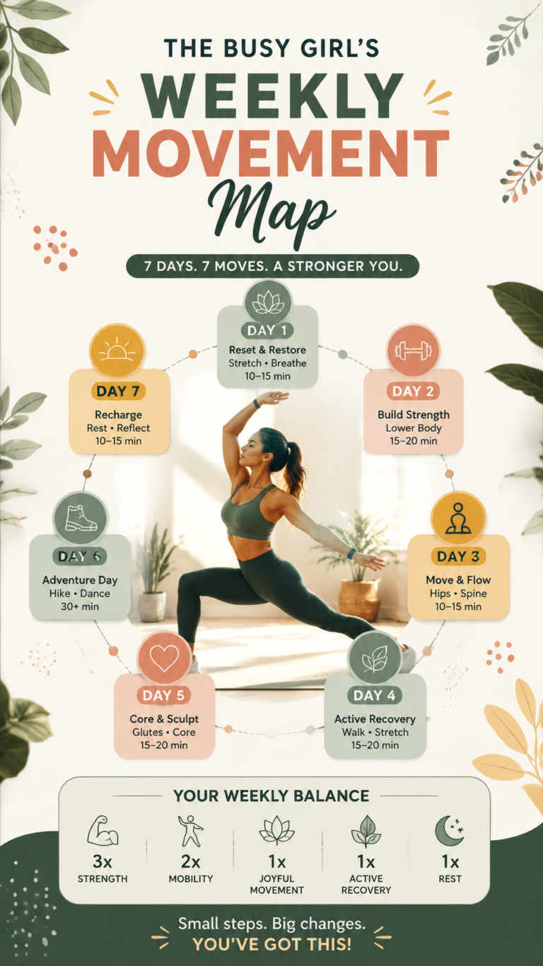 Weekly Movement Guide for Busy Women  7-Day Strength, Mobility  Wellness Plan