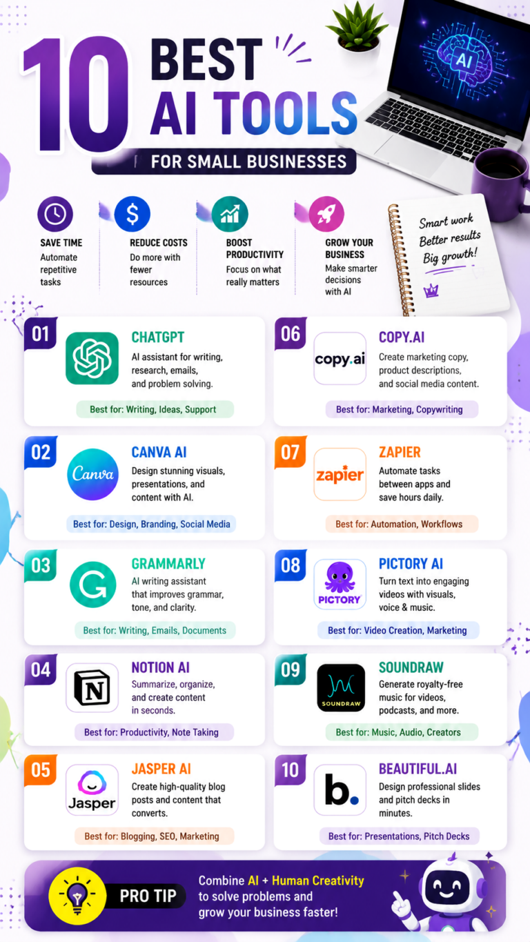 10 Best AI Tools for Small Businesses in 2026  Boost Productivity  Growth