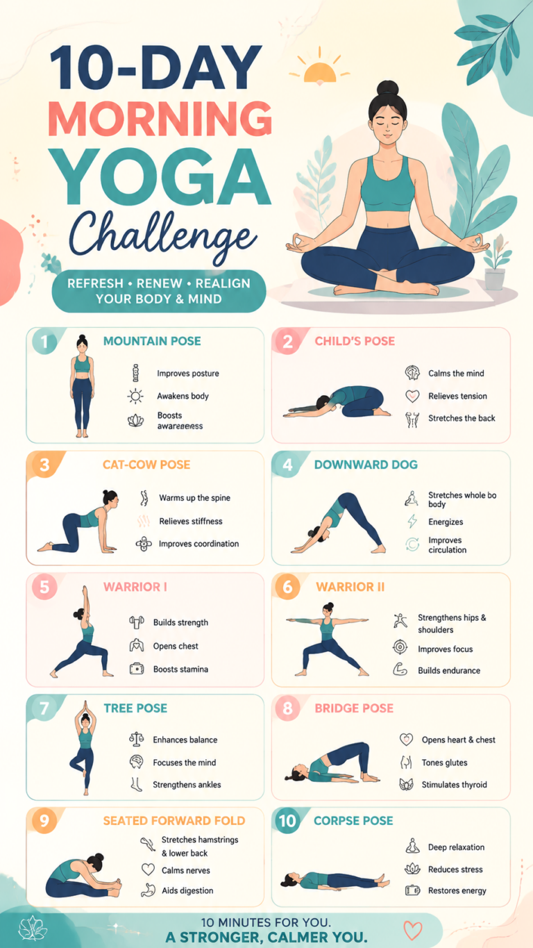 10-Day Morning Yoga Challenge for Beginners  Daily Yoga Routine  Wellness Guide