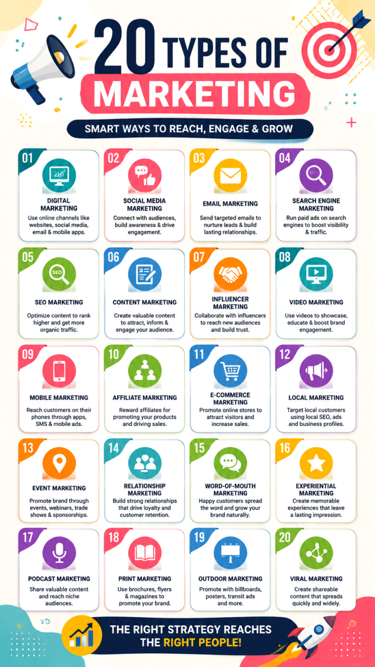 20 Types of Marketing Strategies Every Business Owner Should Know