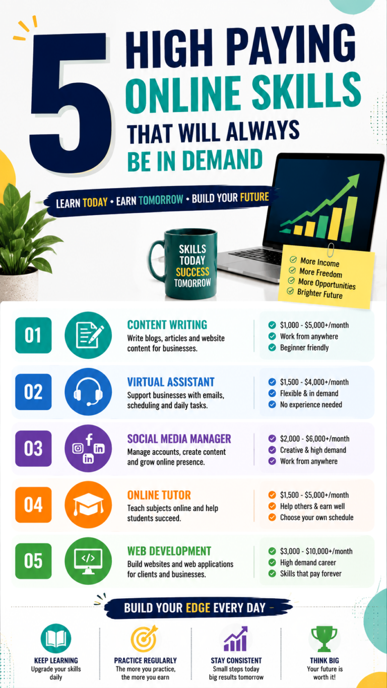 5 High Paying Online Skills to Learn in 2026 for Future-Proof Income