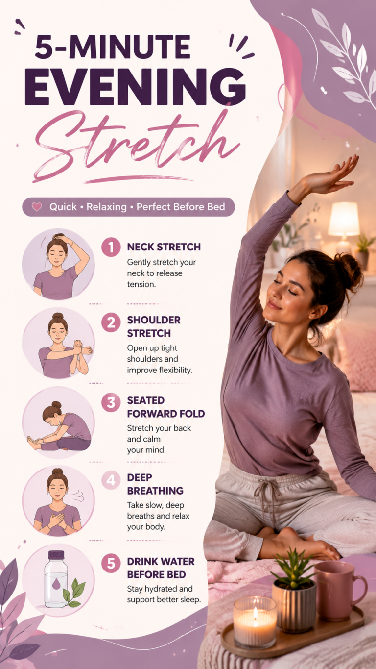 5-Minute Evening Stretch Routine for Relaxation and Better Sleep Before Bed