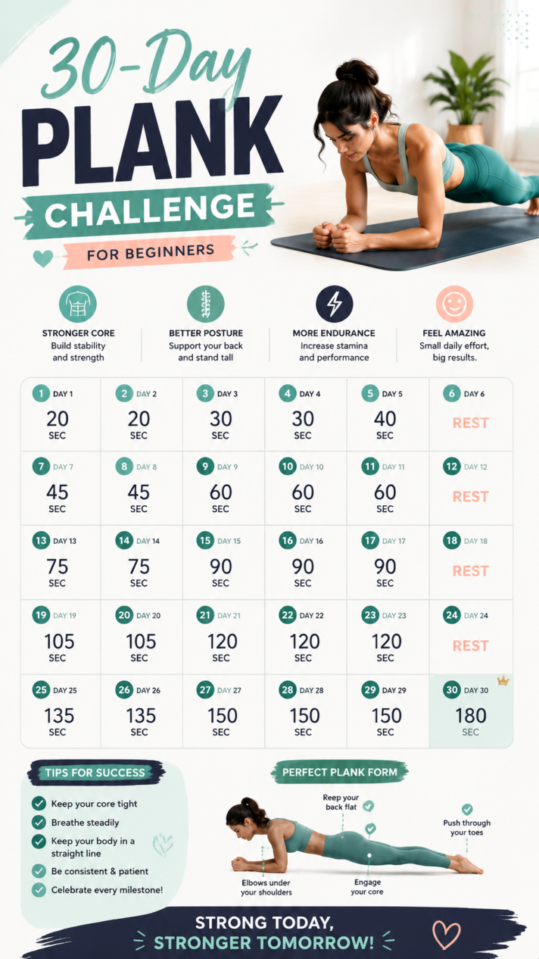 30-Day Plank Challenge for Beginners  Build Core Strength at Home Daily