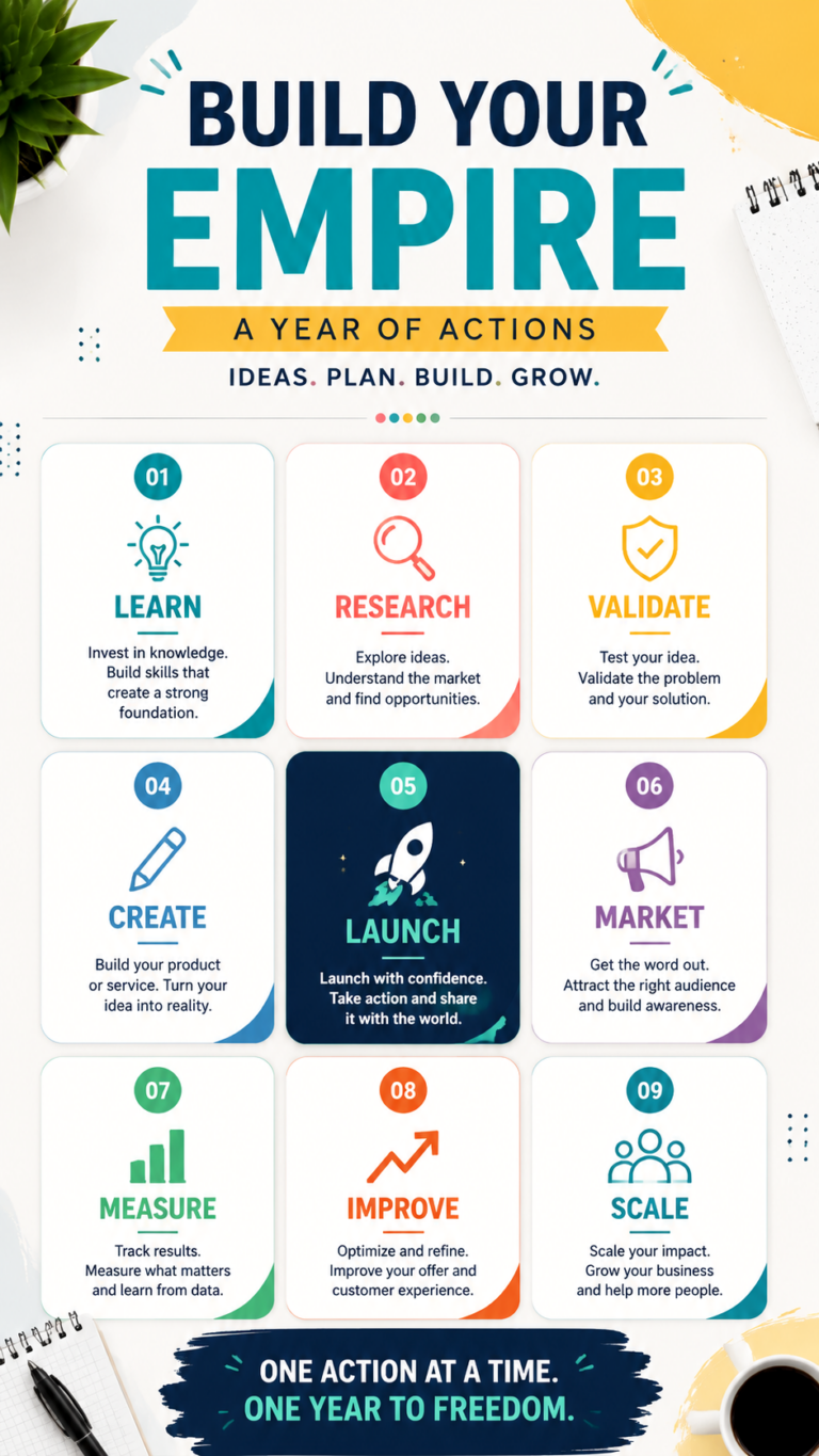 Build Your Empire 12-Month Business Growth Plan  Success Strategy