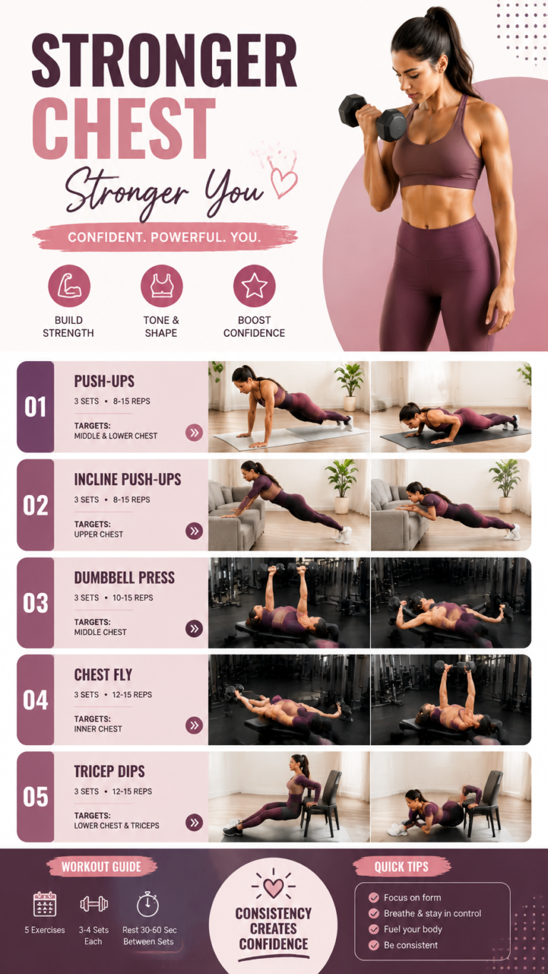 Chest Workout for Women At-Home  Gym Exercises for a Strong, Toned Chest