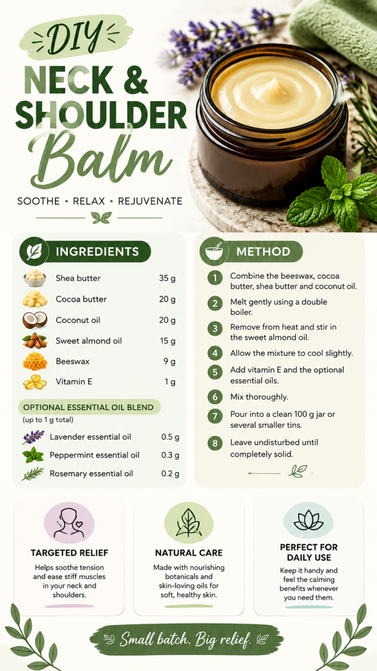 DIY Neck and Shoulder Balm Recipe  Natural Relaxing Homemade Muscle Rub