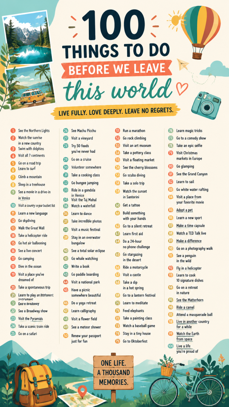 100 Bucket List Adventures   100 Things to Do Before You Leave This World