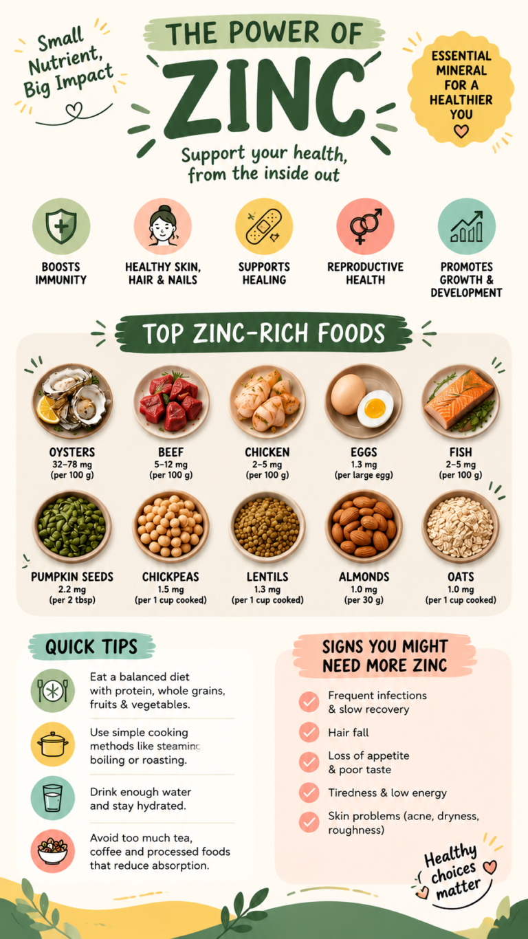 Zinc Benefits Essential Mineral Foods for Immunity, Skin  Health Boost