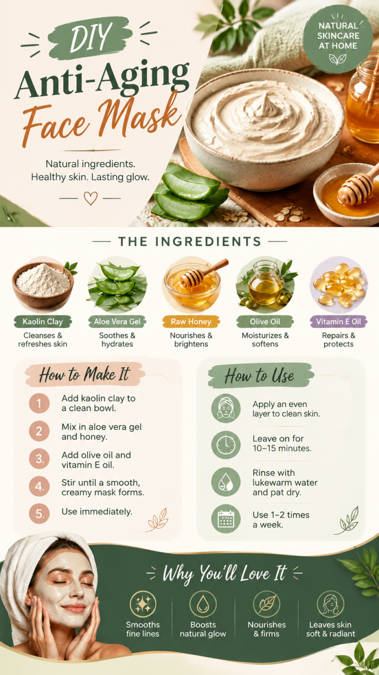 DIY Anti Aging Face Mask Recipe for Natural Glowing Skin at Home