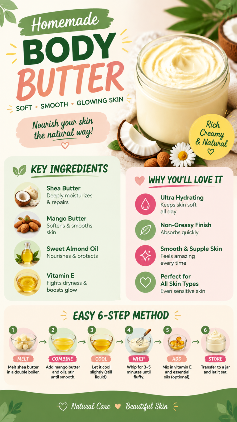 DIY Lightweight Body Butter Recipe for Soft Smooth Hydrated Skin