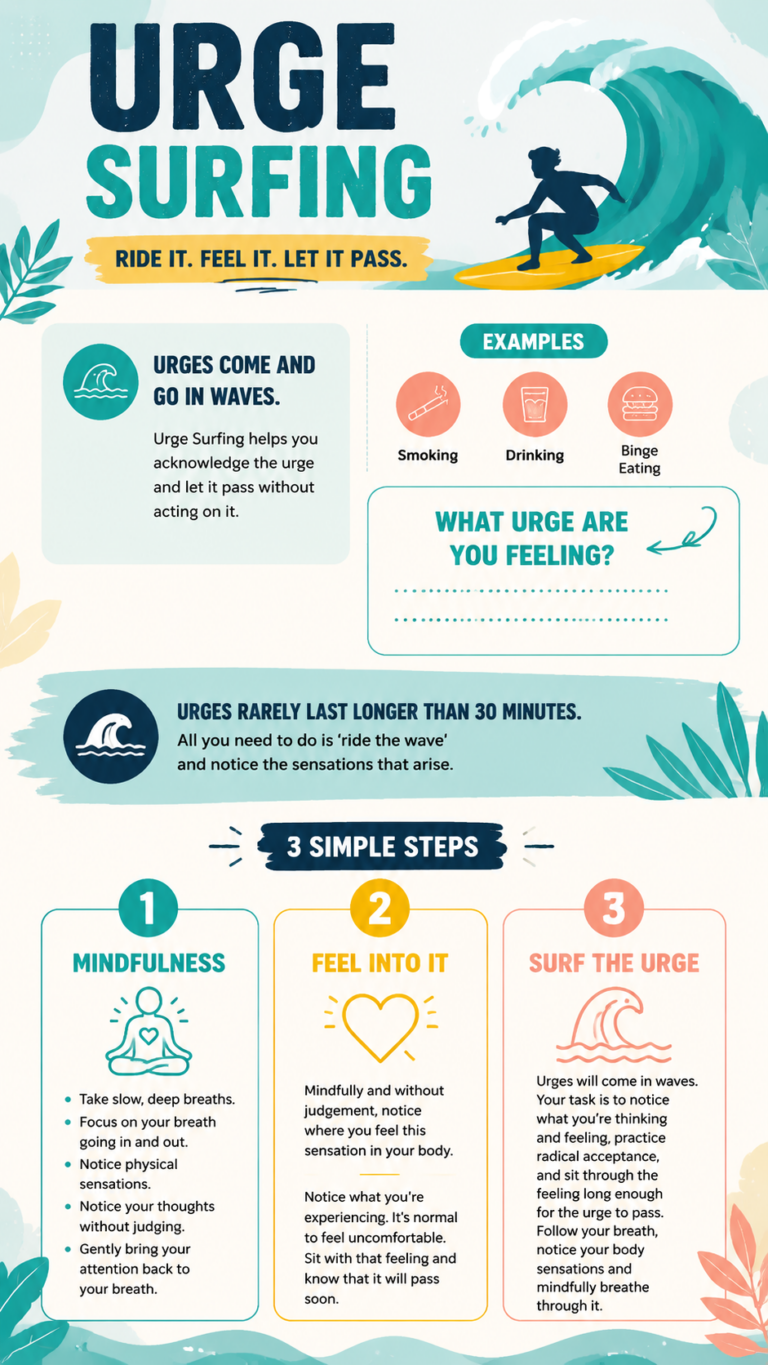 Urge Surfing Worksheet Mindfulness Technique to Manage Cravings  Habits