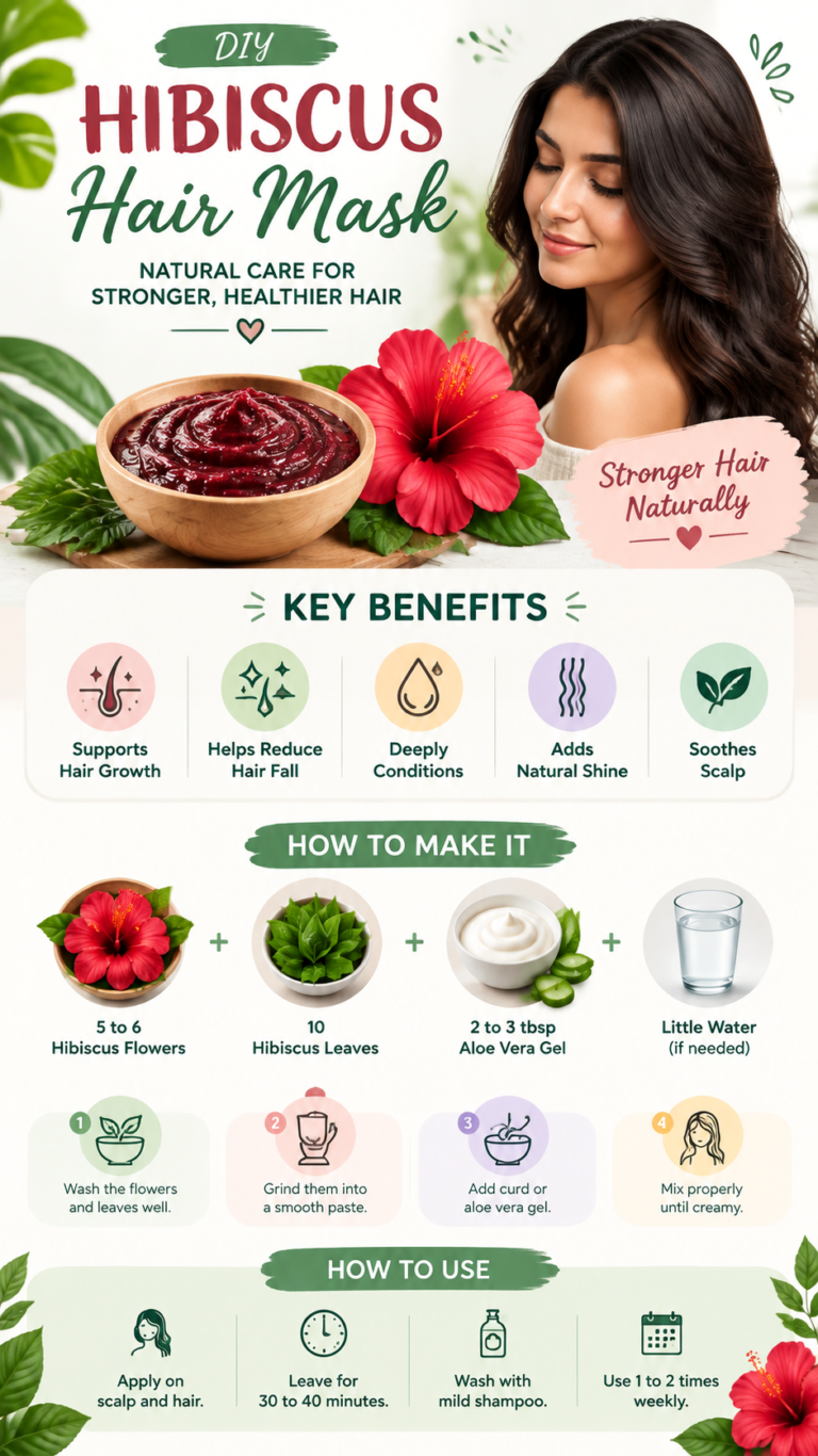 DIY Hibiscus Hair Mask for Stronger, Healthier Hair Growth Naturally