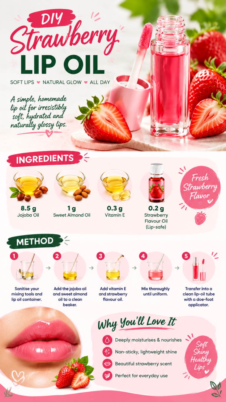 DIY Strawberry Lip Oil Recipe for Soft, Glossy  Hydrated Lips
