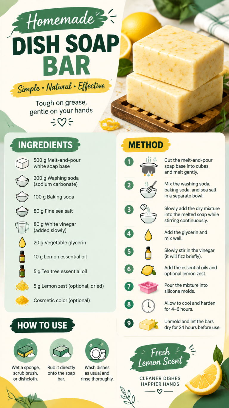 DIY Lemon Dish Soap Bar Recipe for Grease-Cutting Natural Cleaning