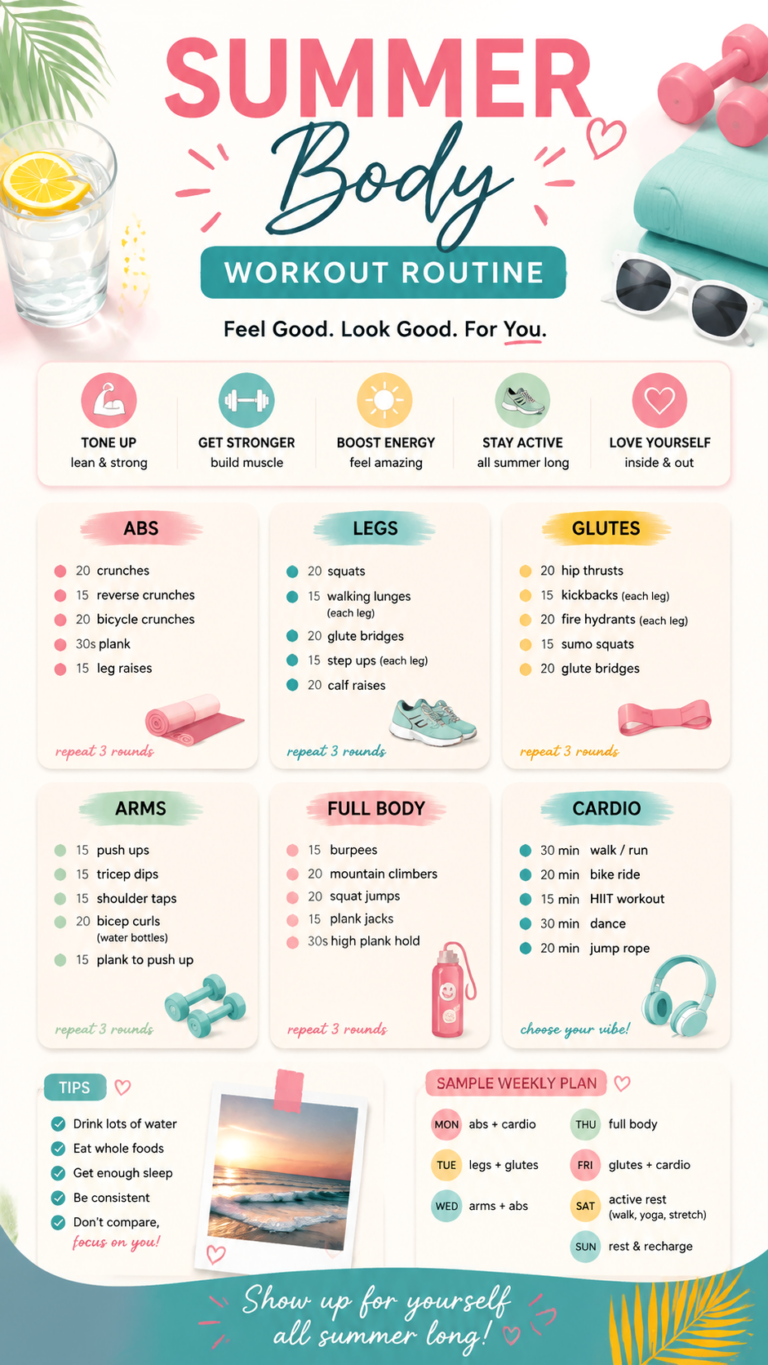 Summer Body Workout Routine Full Body Fitness Plan for Women