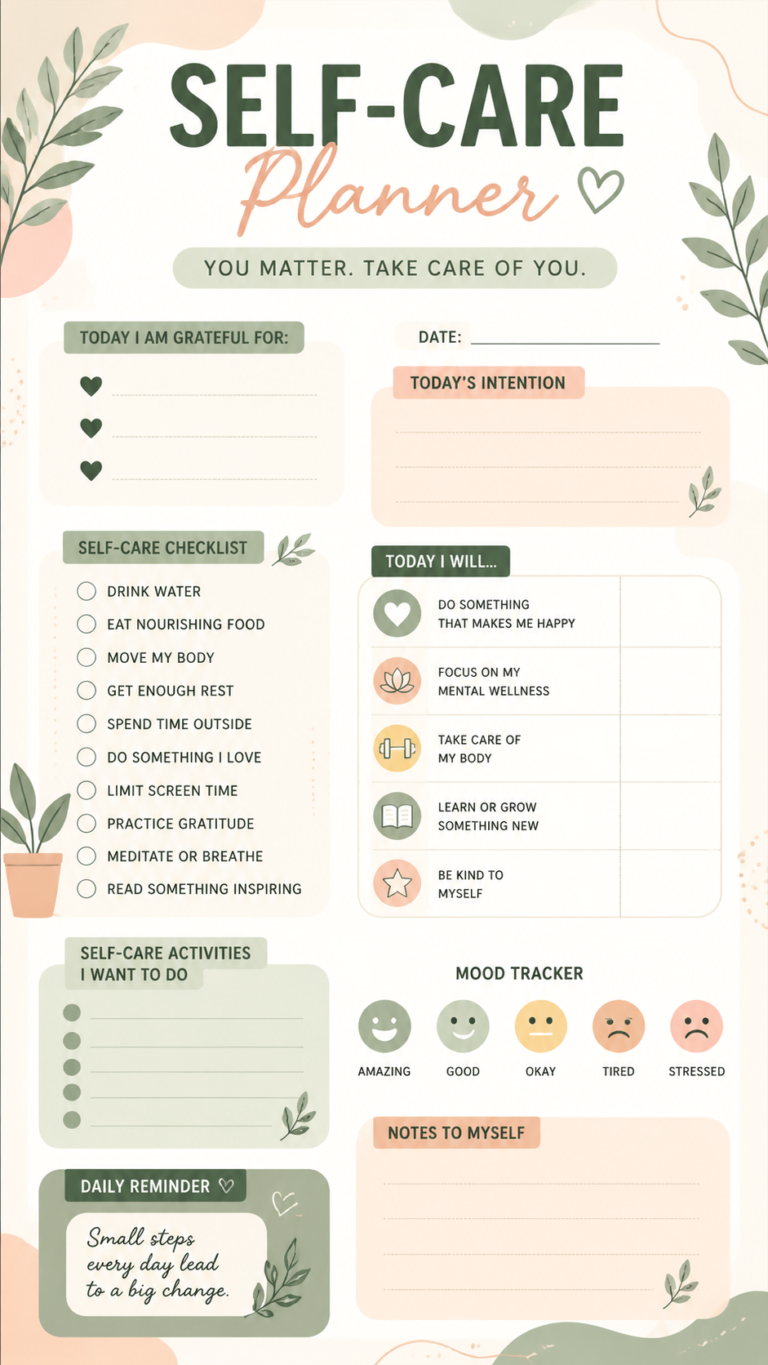 Self Care Digital Planner iPad Templates for Wellness, Productivity  Daily Goals