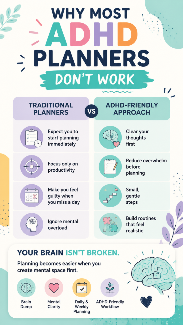 ADHD Planner That Actually Works A Gentle System for Focus  Mental Clarity