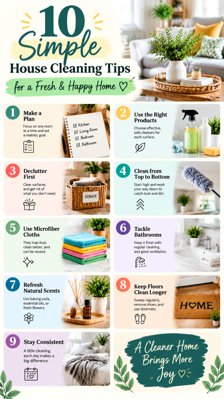 10 Easy House Cleaning Hacks for a Cleaner, Fresher, and Happier Home