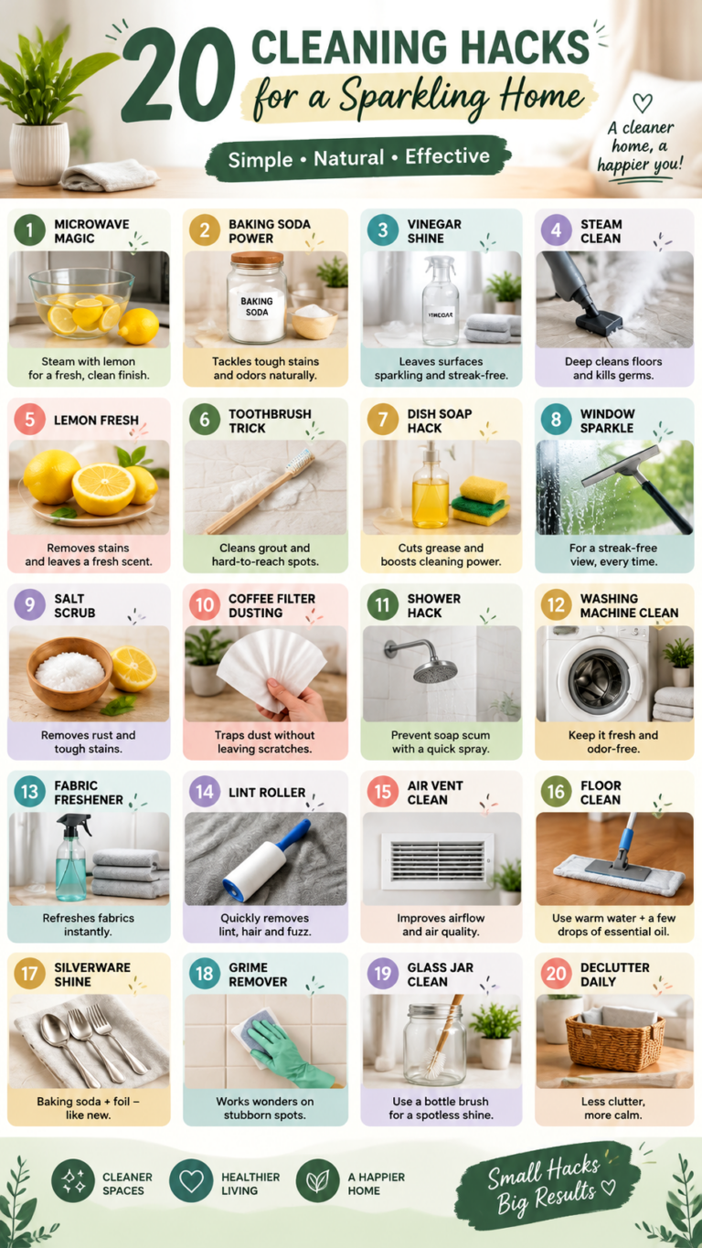 20 Cleaning Hacks for a Sparkling Home  Easy DIY Cleaning Tips