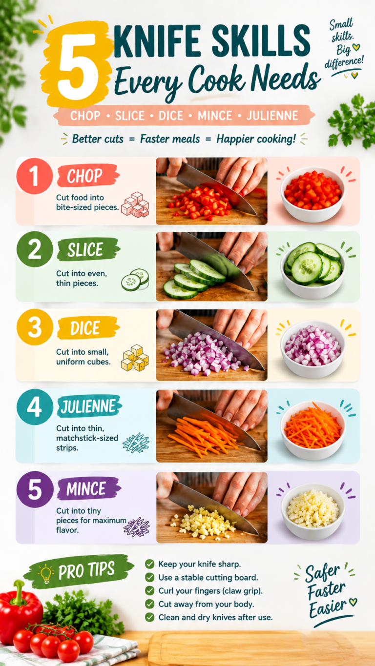 5 Essential Knife Skills for Beginners Chop, Dice, Mince, Julienne  Slice