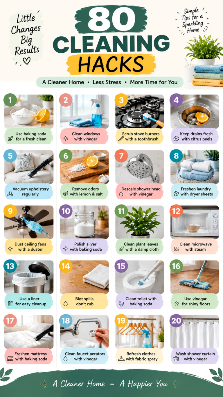 80 Cleaning Hacks for a Cleaner Home  Easy, Budget-Friendly Tips  Tricks