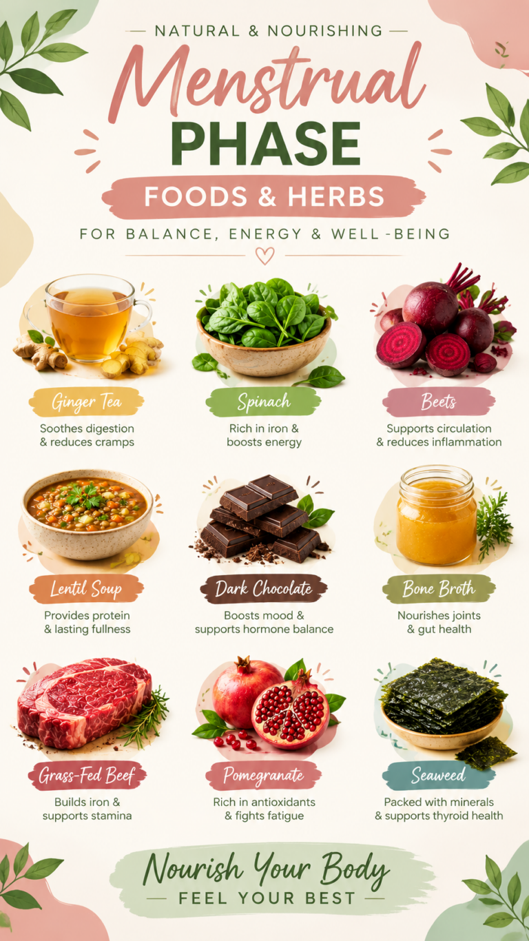 Best Foods for Your Period Menstrual Phase Nutrition for Iron  Energy