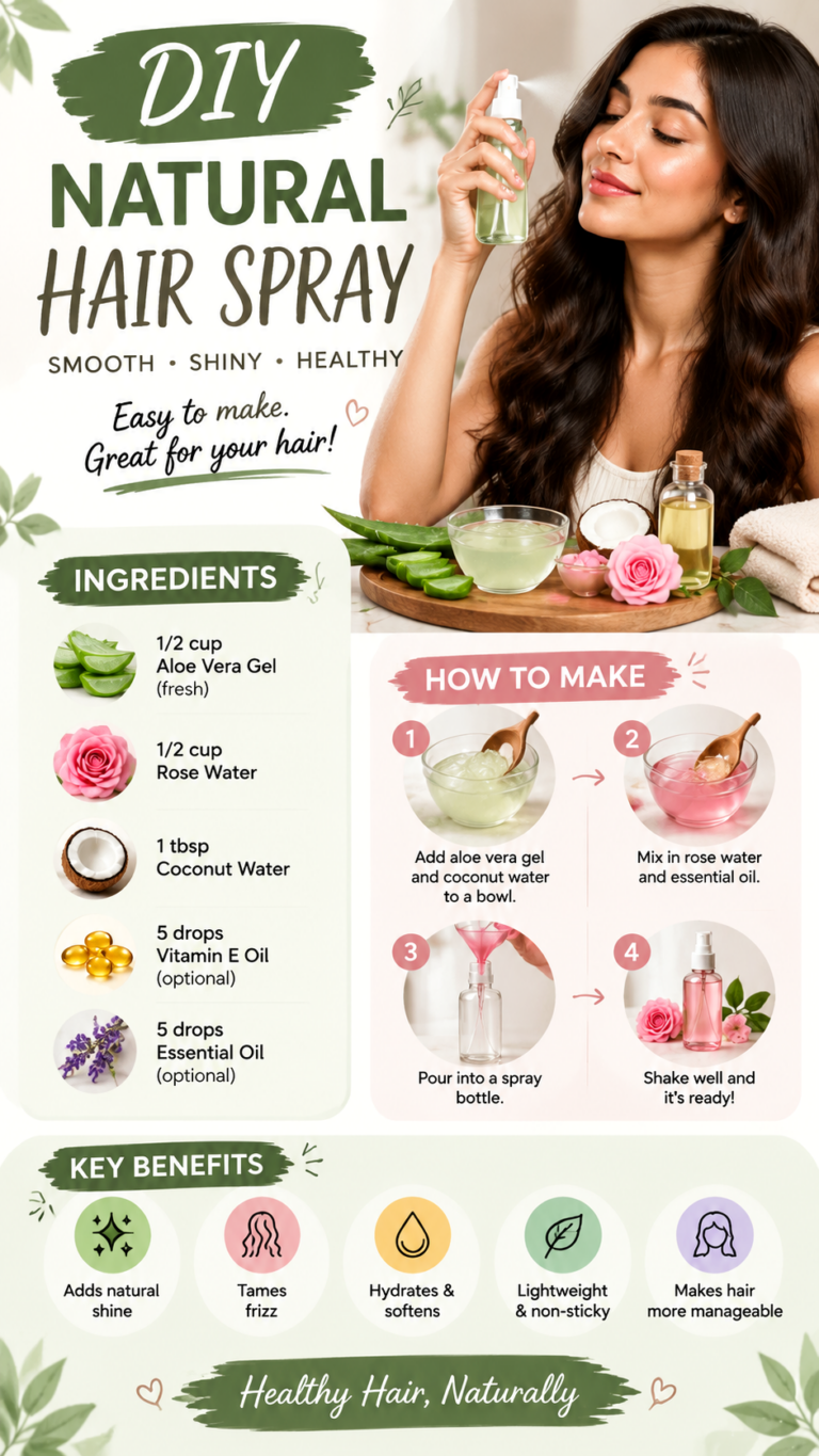 DIY Anti-Frizz Hair Spray Recipe for Smooth, Shiny, Frizz-Free Hair at Home
