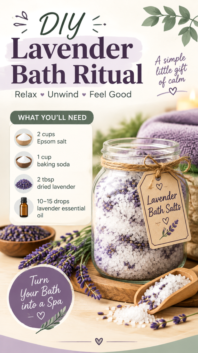 DIY Lavender Bath Salt Gift Jar  Relaxing Self-Care Idea