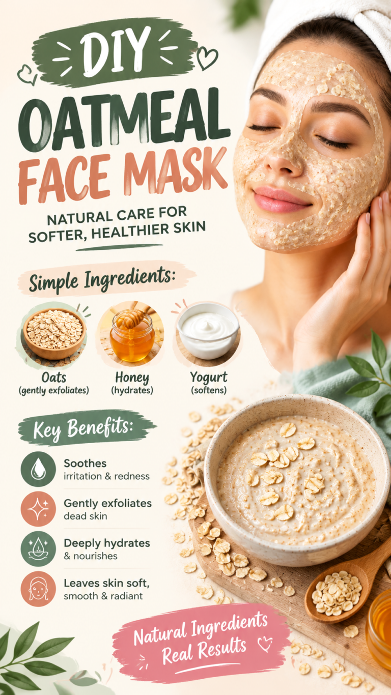 DIY Oatmeal Face Mask for Glowing Skin  Easy Homemade Mask for Soft, Smooth Skin