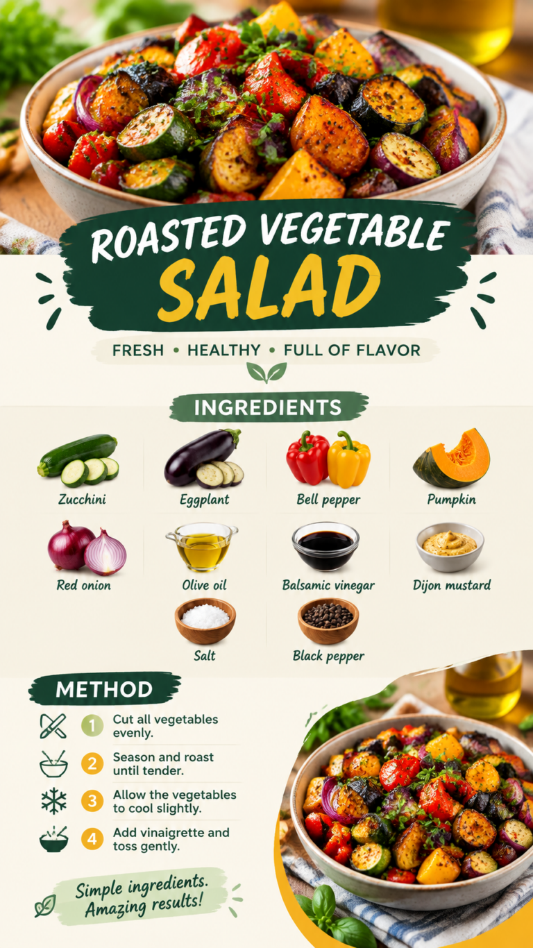 Roasted Vegetable Salad Recipe  Easy Healthy Veggie Side Dish