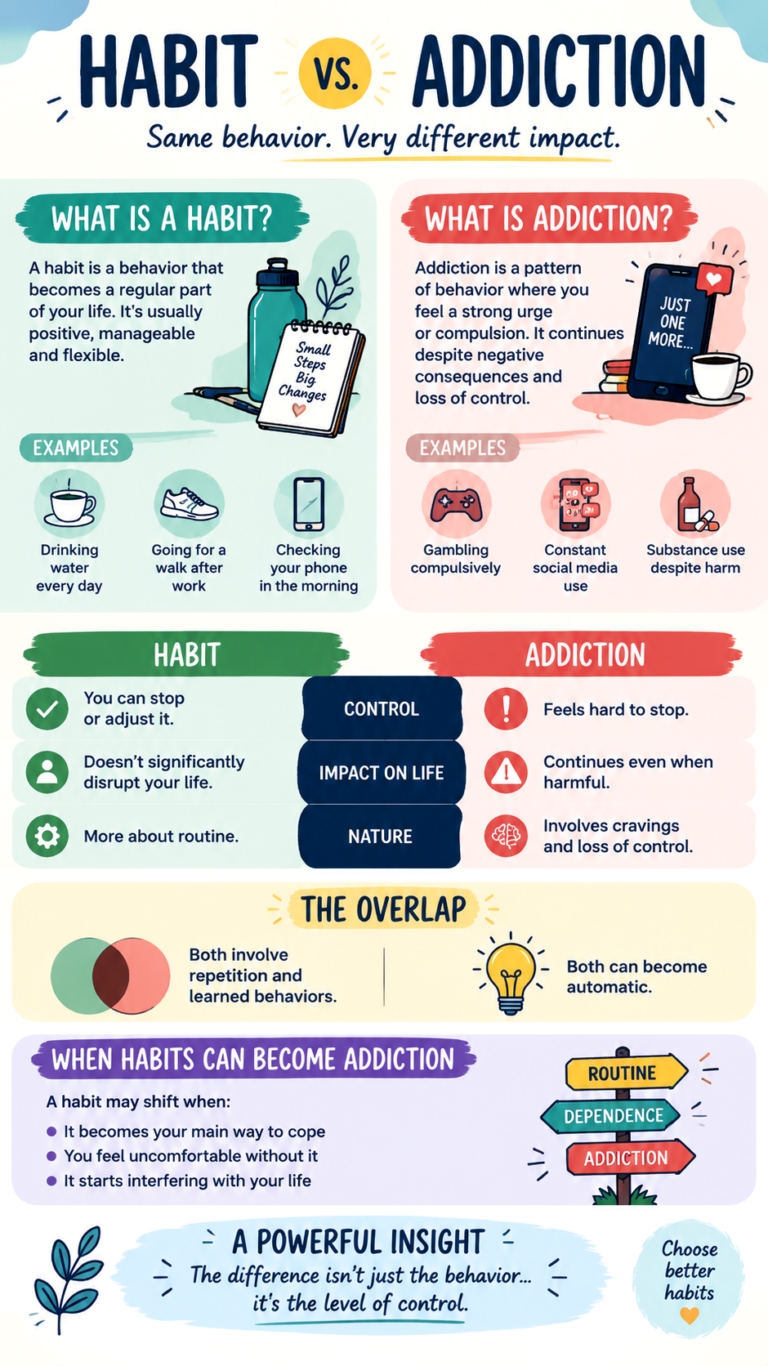 Habit vs Addiction Key Differences, Warning Signs, and How to Recognize Them