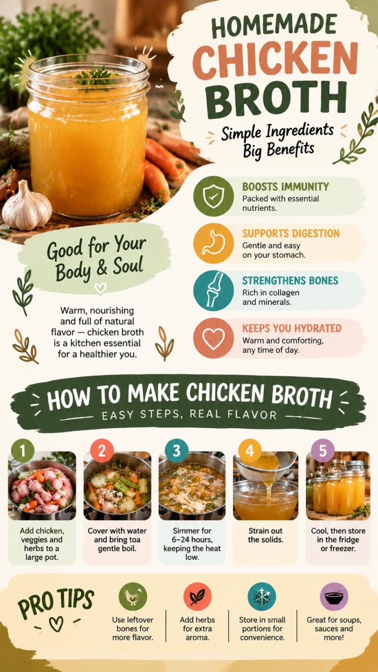 Homemade Chicken Broth Benefits, Pros  Cons, and Easy Recipe