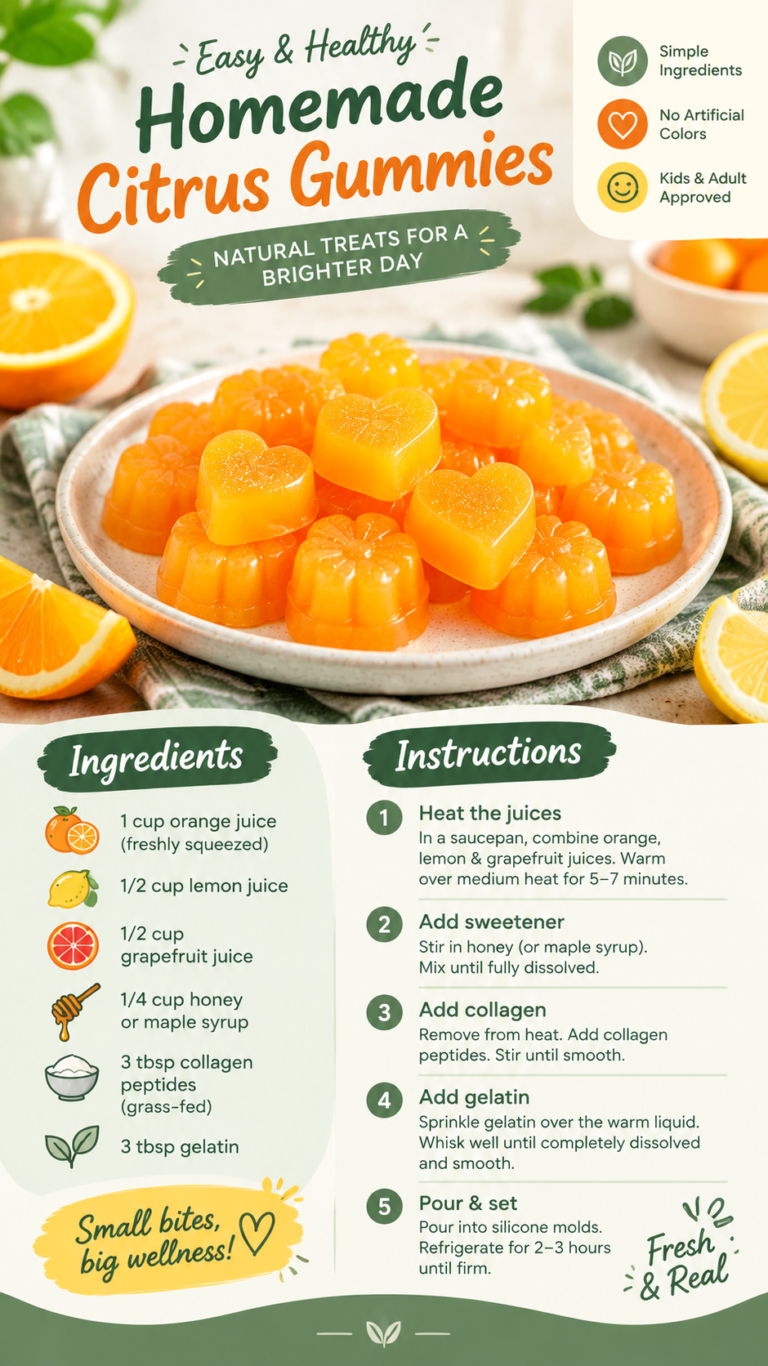 Homemade Citrus Collagen Gummies Recipe  Natural Beauty  Self-Care for Moms