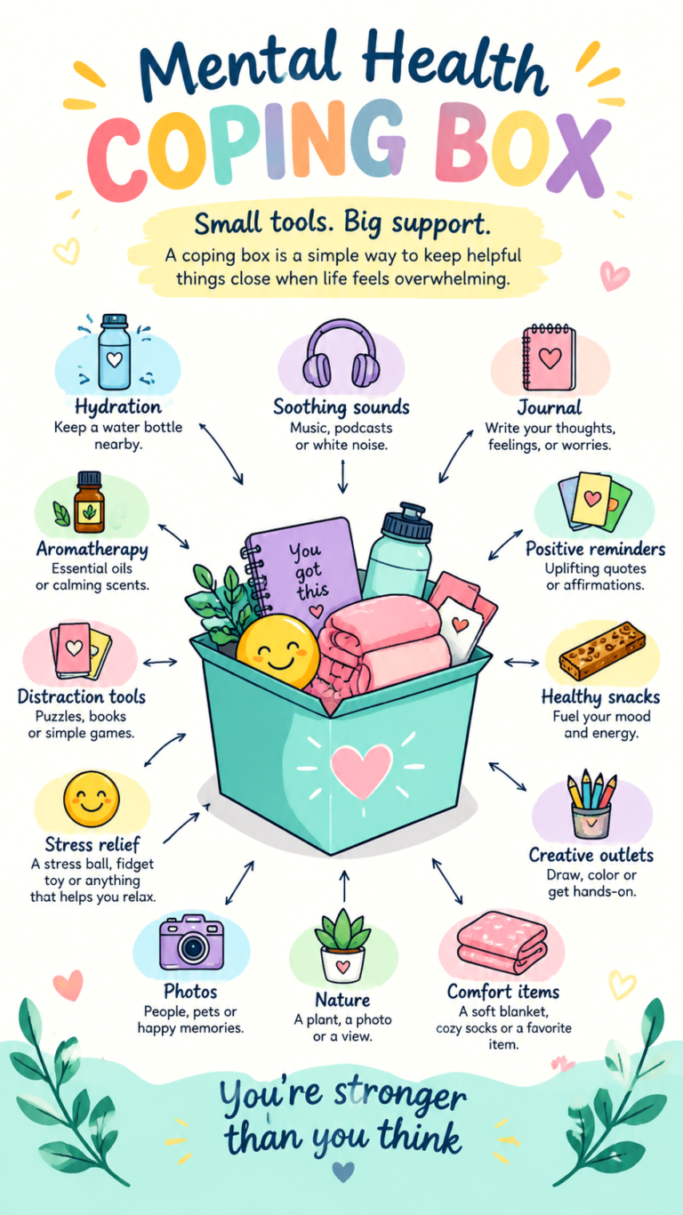 Mental Health Emergency Kit Self-Soothing Coping Box Ideas for Anxiety Relief