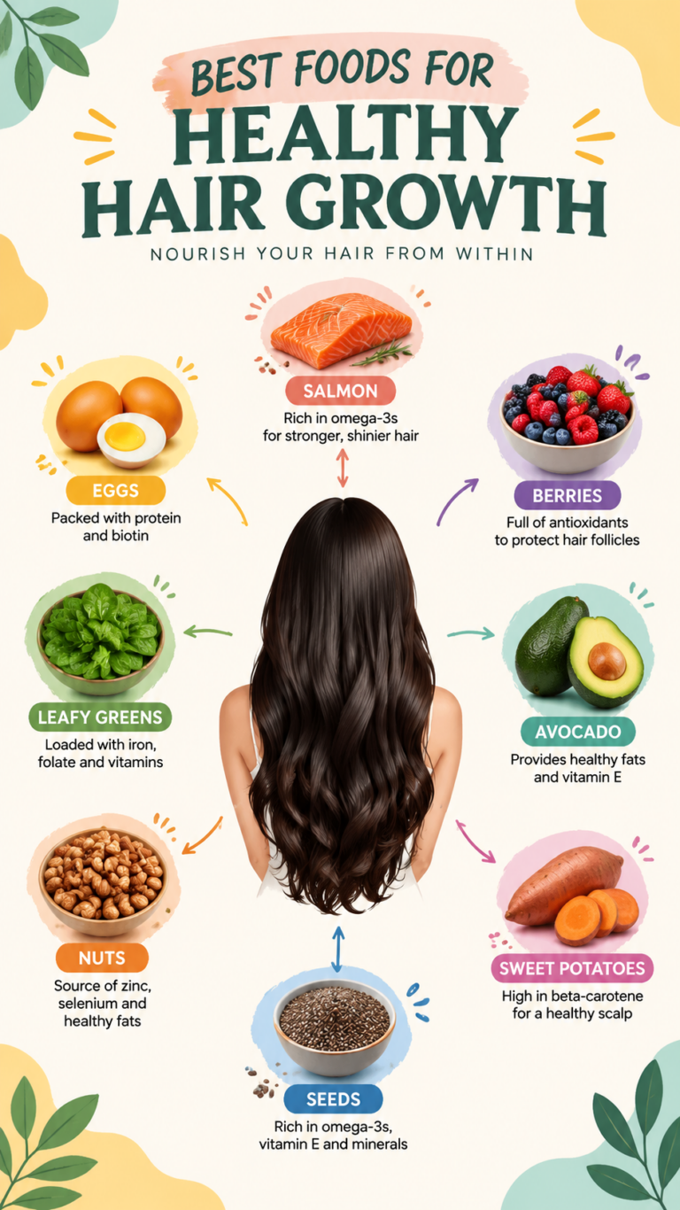 Top 10 Foods for Hair Growth Best Nutrients for Strong, Healthy, Shiny Hair