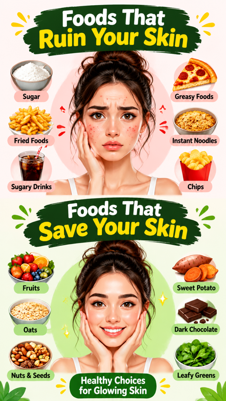 Foods That Harm Your Skin vs. Foods That Boost Clear, Glowing Skin