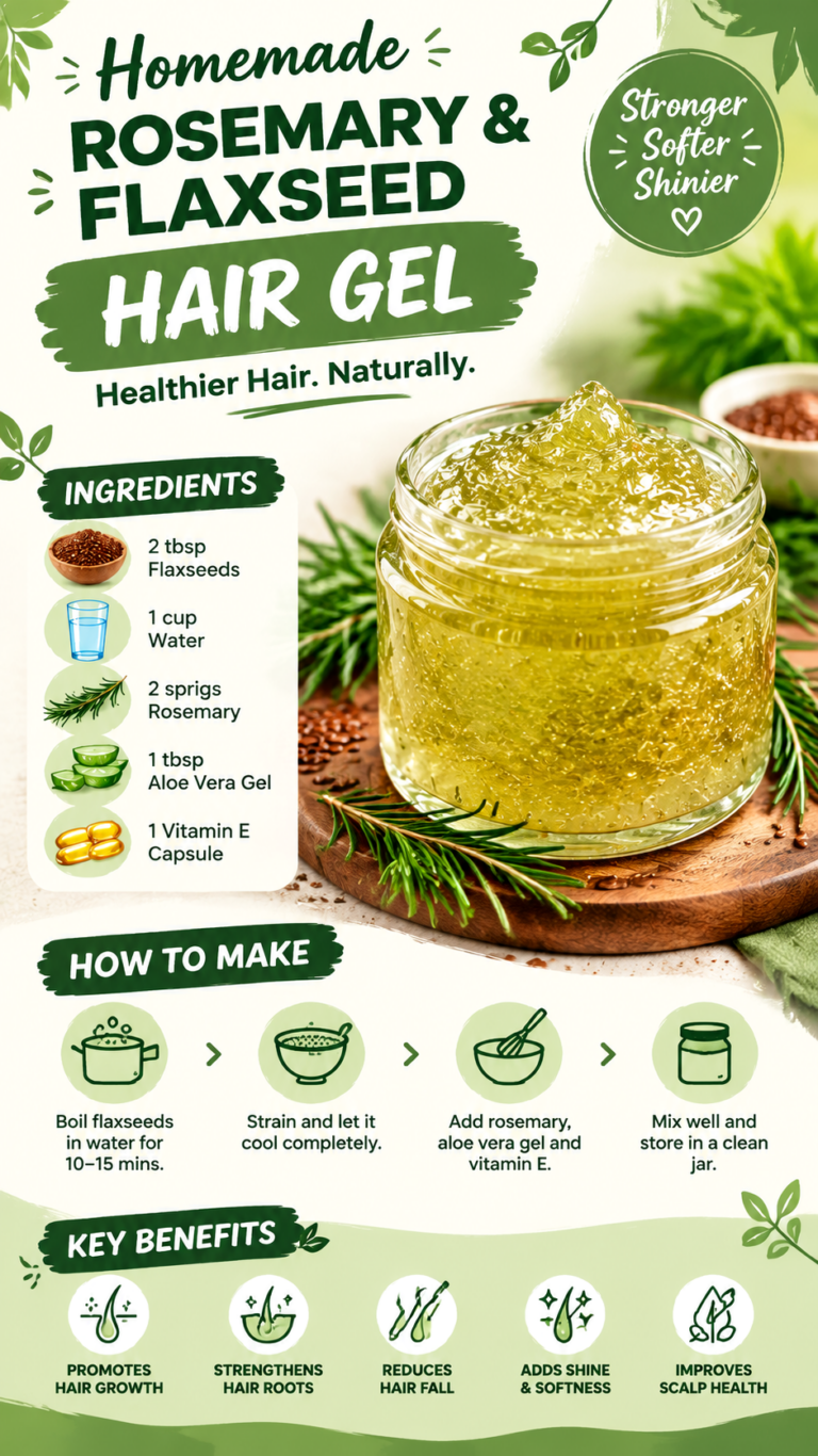 DIY Rosemary and Flaxseed Hair Growth Gel for Stronger, Longer, Shinier Hair