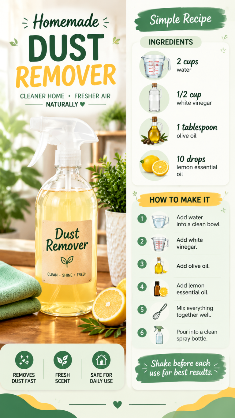 DIY Dust Remover Spray Easy Homemade Cleaner for Dust-Free, Shiny Surfaces