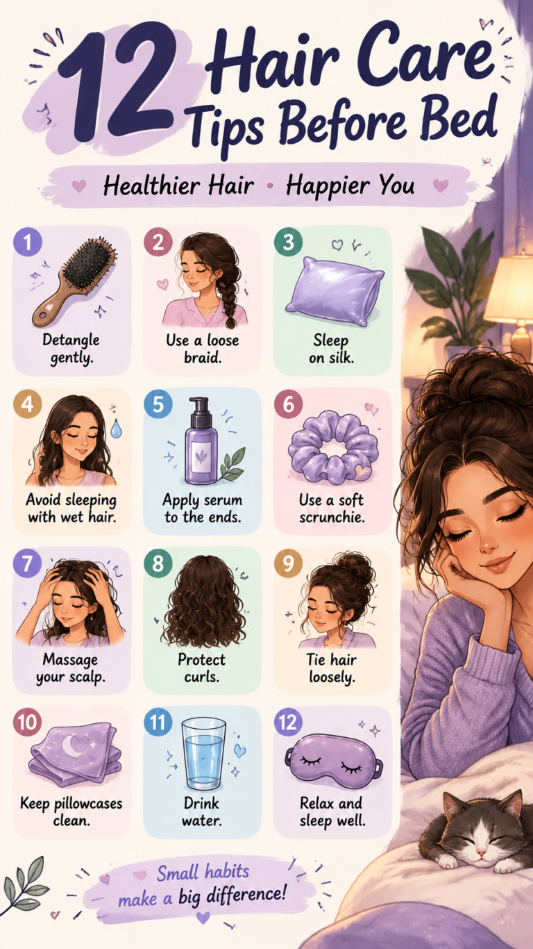 12 Hair Care Tips Before Bed for Healthier, Shinier Hair Overnight
