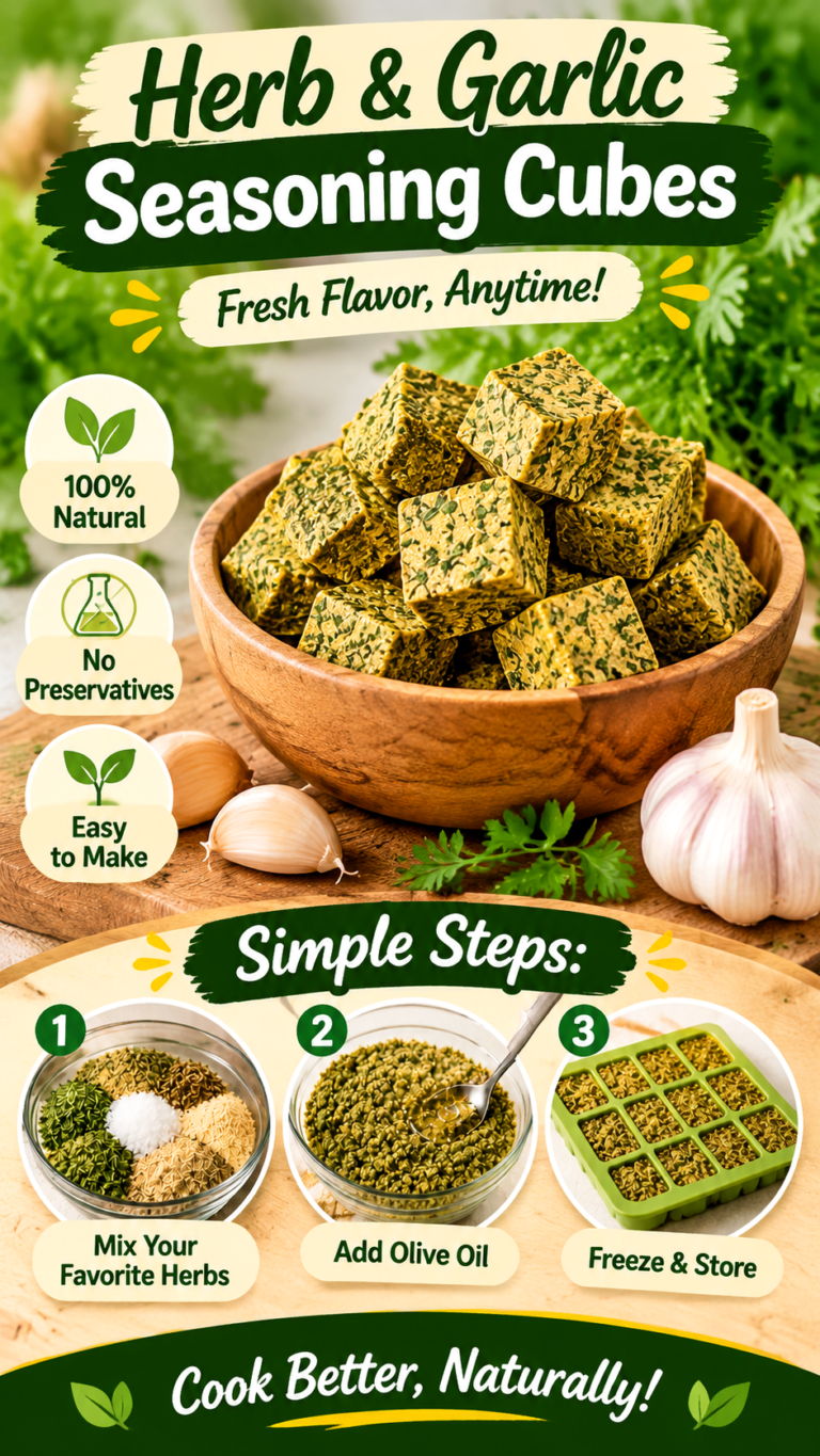 Homemade Herb and Garlic Seasoning Cubes  Easy Natural Flavor Boost for Every Meal