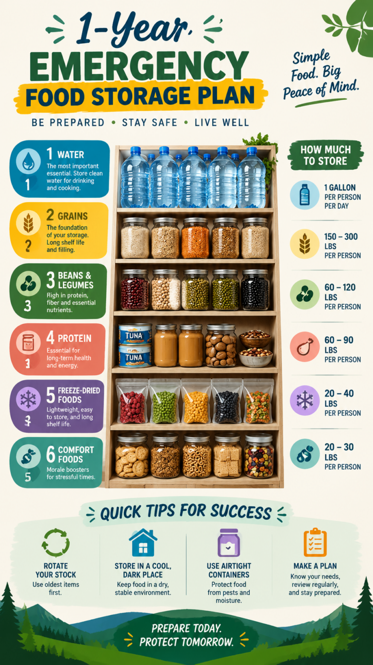 1-Year Emergency Food Storage Plan Essential Supplies Every Family Needs
