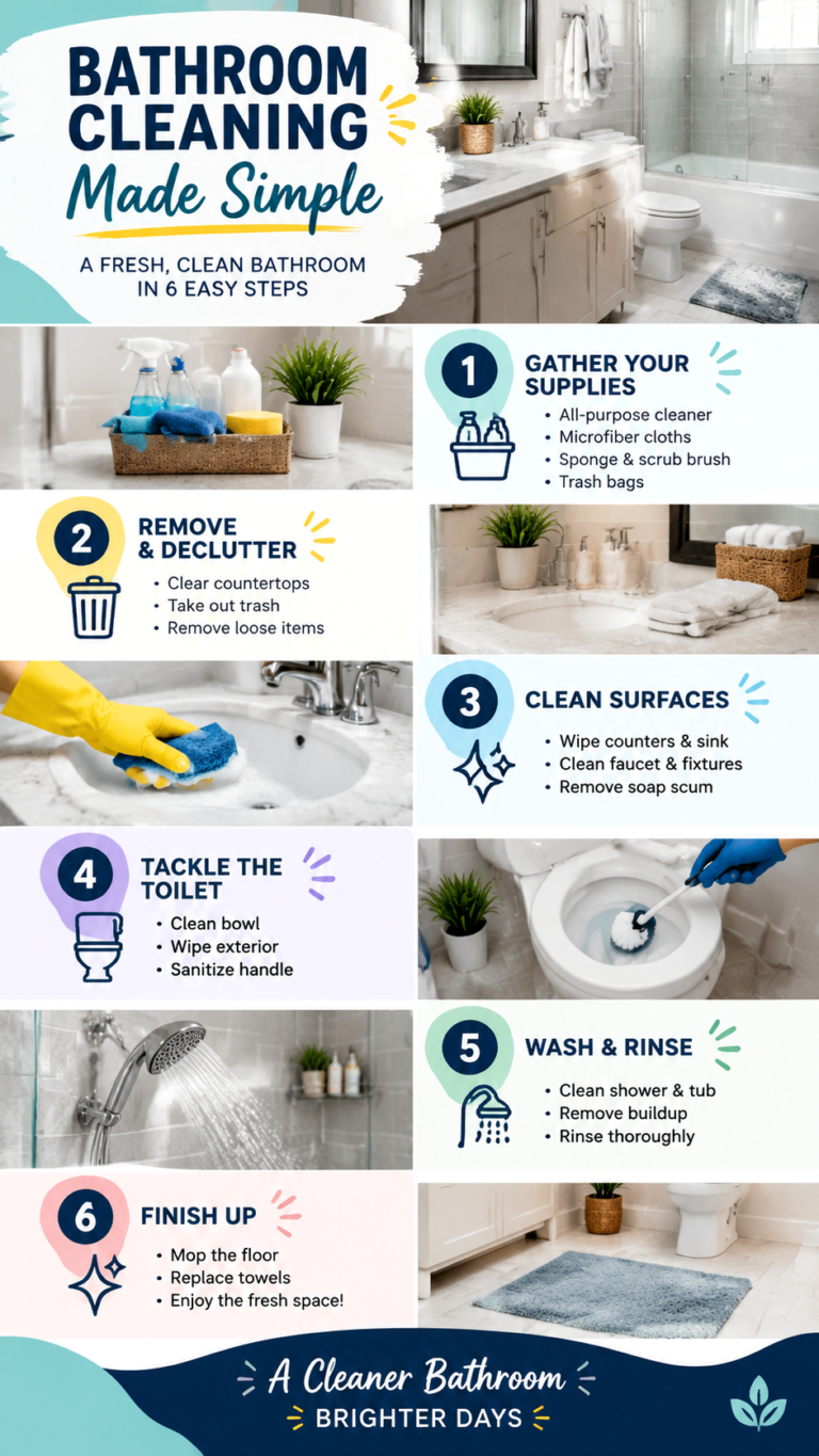 Bathroom Cleaning Checklist 6 Simple Steps for a Sparkling Clean Bathroom