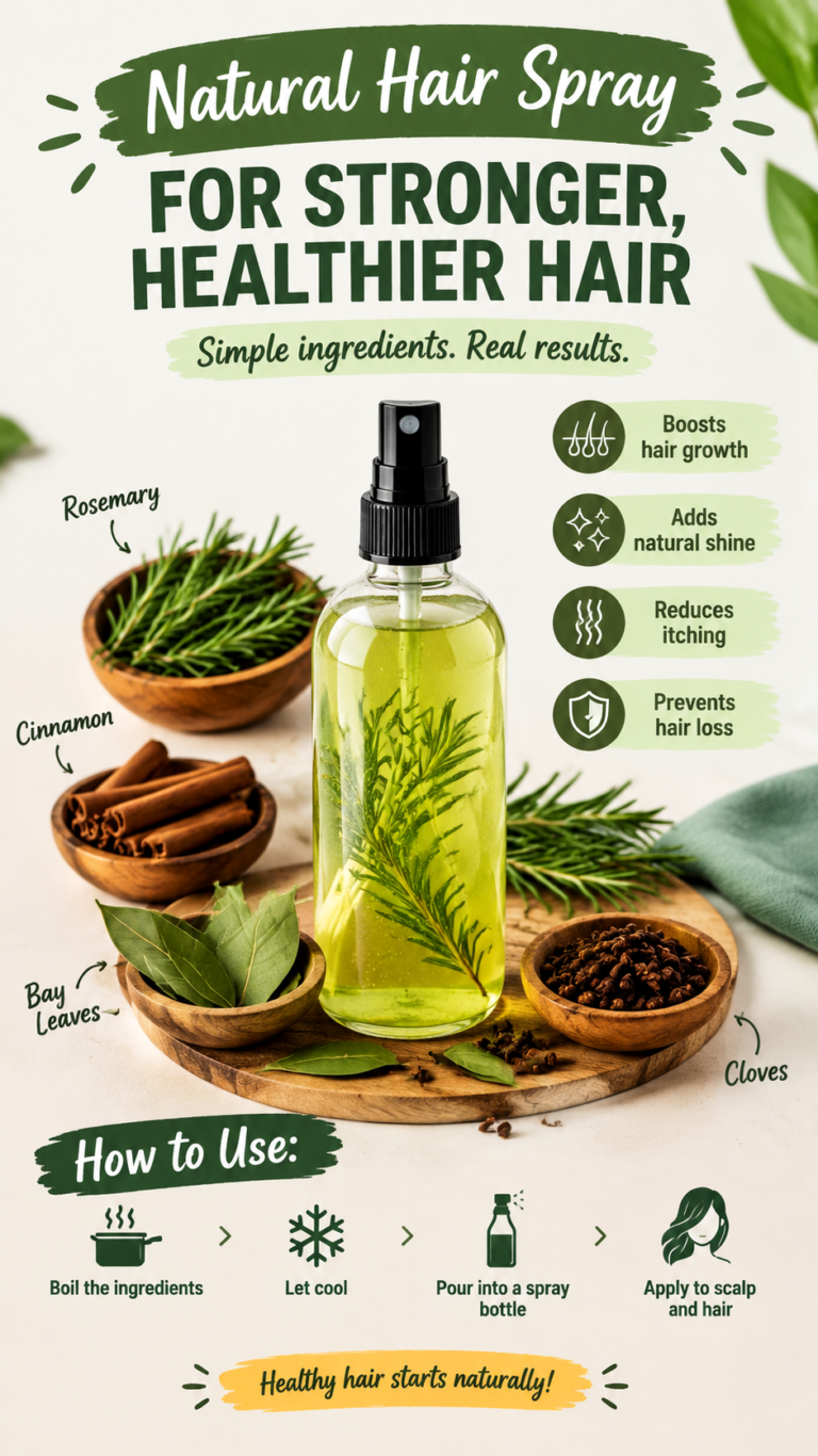 DIY Rosemary, Clove  Cinnamon Hair Growth Spray for Stronger, Shinier Hair