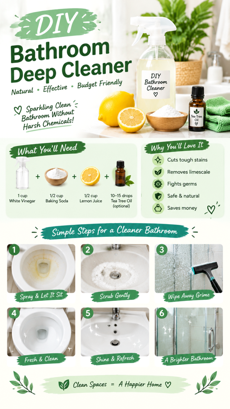 DIY Natural Bathroom Cleaner Recipe for a Sparkling Clean Bathroom Without Harsh Chemicals